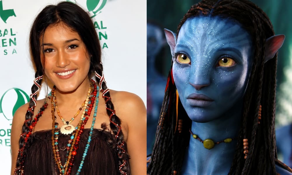 Q'orianka Kilcher as Pocahontas in 'The New World' (2005) (left) and Zoe Saldana as Neytiri in 'Avatar' (2009)