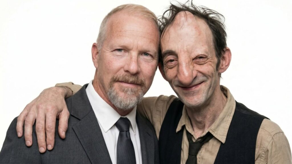 Robert Gaudette with Marcel Dupont, the protagonist of A Face Only A Mother Could Love. Photo courtesy of Robert Gaudette.